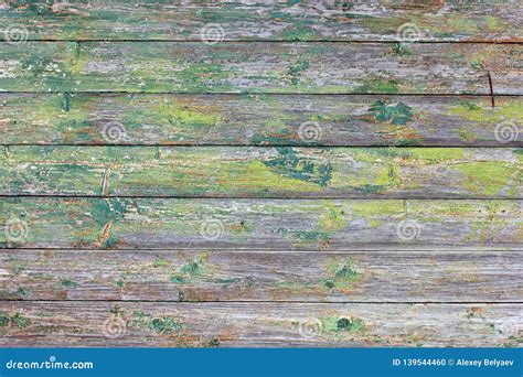 Textura De Pranchas Pintadas Cinzentas E Verdes De Madeira Velhas