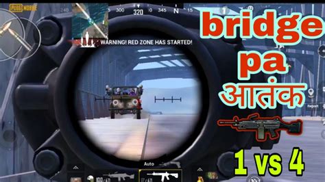 PUBG MOBILE GAMEPLAY BRIDGE 1V4 M249 FULL AATANK YouTube