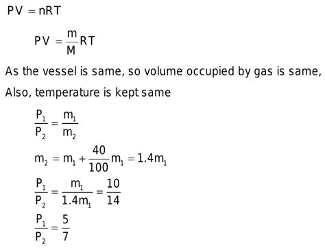 A Gas Is Filled In A Vessel At A Certain Temperature And Pressure At