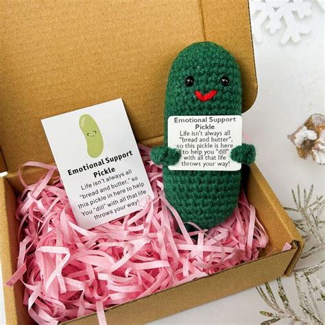 Handmade Crochet Pickle With Positive Affirmation Emotional Etsy New