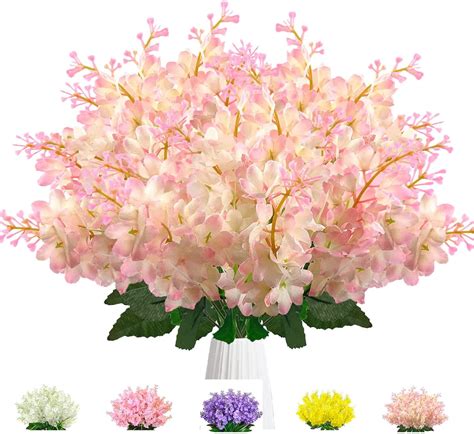 6pcs Wisteria Artificial Flowers Uv Resistant Fake Hyacinth Silk