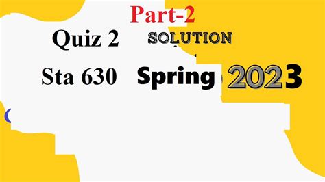 Sta Quiz Solution Spring Sta Quiz Solution Spring