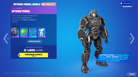 Fortnite Optimus Primal Bundle Item Shop Showcase YouTube