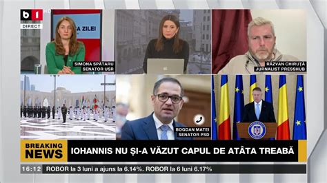 B Matei despre faptul că Iohannis nu s a mai implicat în niciun