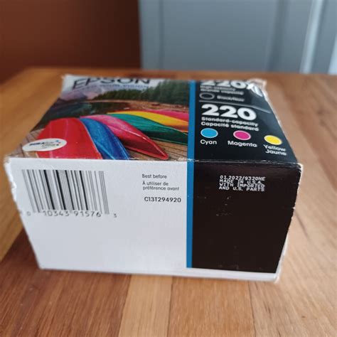 Epson 220XL Black 220XL CMY Color Ink Cartridge Pack Sealed OEM 01 2022