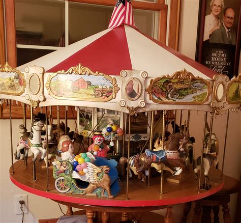 Hand Made And Carved Miniature Carousel