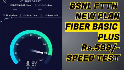 BSNL FTTH PLAN 599 SPEED TEST Fiber Basic Plus 60Mbps New Plan