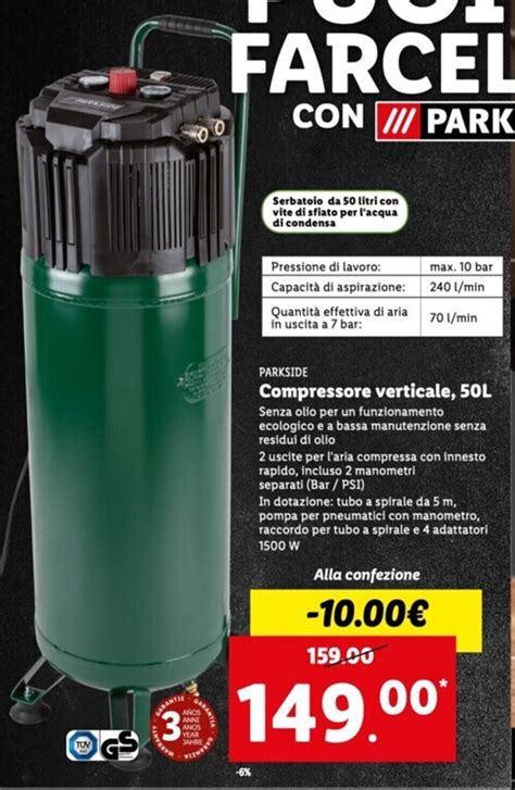 Parkside Compressore Verticale L Offerta Di Italmark