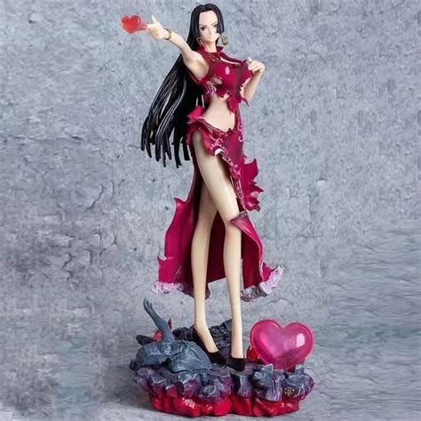 Boa Hancock Figura Anime Luz LED Estatueta A O PVC Undressable