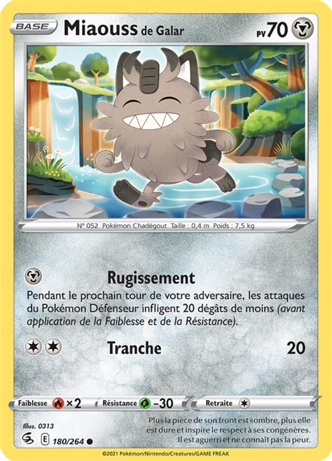 Miaouss De Galar P E Et Bouclier Poing De Fusion Pok P Dia