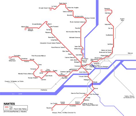 Mapa del Tranvía de Nantes para Descarga Gratuita