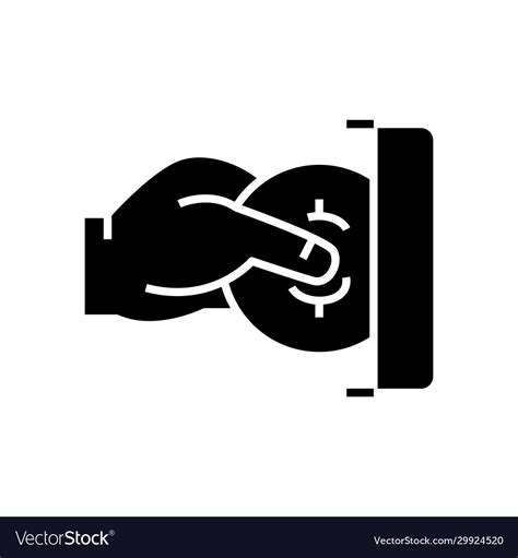 Insert Money Black Icon Concept Royalty Free Vector Image