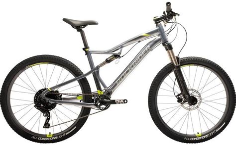 Inch Mountain Bike Full Suspension Rockrider St Grey Yellow