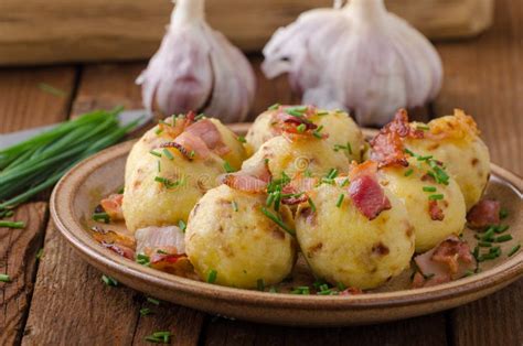 Bacon Dumplings Delish Food Stock Photo Image Of Austrian Cooking