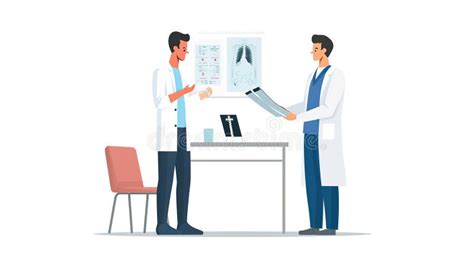Orthopedic Surgeon Discussing X Rays With A Patient Stock Illustration