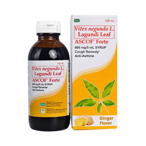 Ascof Forte Lagundi Ginger 600mg5ml Syrup 120ml