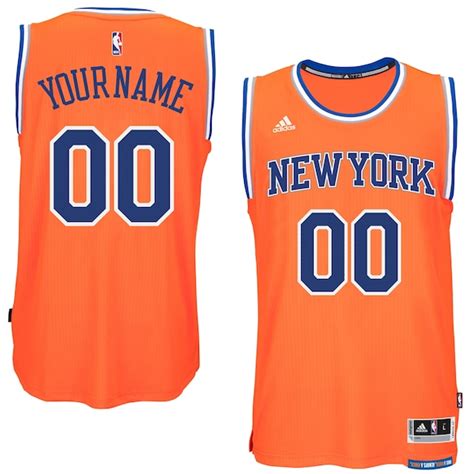 Mens New York Knicks adidas Orange Custom Swingman Alternate Jersey ...