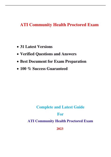 Ati Proctored Exam Comprehensive Fundamentals Community Health