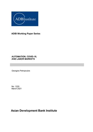 Automation COVID 19 And Labor Markets Asian Development Bank