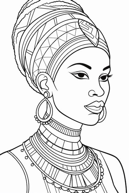 Un Dessin En Noir Et Blanc D Une Femme Avec Un Turban G N Ratif Ai