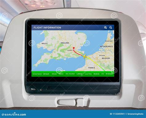 Inflight Progress Map Screen, In-Flight Map Screen, Flight Screen ...