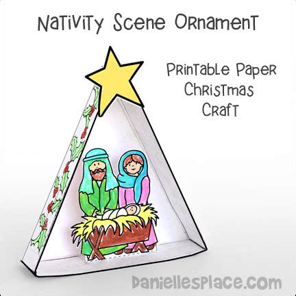 Nativity Scene Ornament Printable Paper Christmas Craft Sunday School