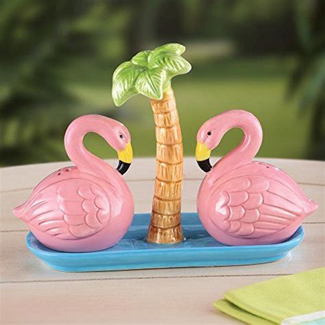 Pink Tropical Flamingo Salt Pepper Shaker Set Flamingo Decor