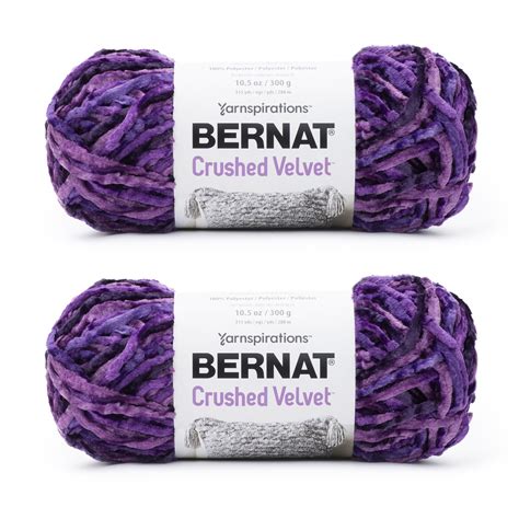 Bernat Crushed Velvet Potent Purple Yarn 2 Pack Of 300g105oz Polyester 5 Bulky 315