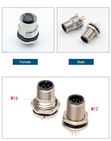 M Pin Connector Panel Receptacles A Coded Straight Male Pcb Mount