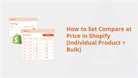 How To Set Compare At Price In Shopify Bulk Edit