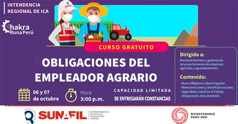 Curso Presencial Gratuito SUNAFIL Obligaciones Del Empleador Agrario