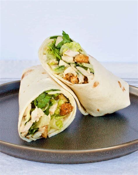 Quick Chicken Caesar Salad Wraps Yummy Noises