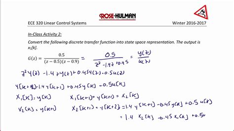 Ece320 Lecture 9 1b Discrete Time System Design State Equations