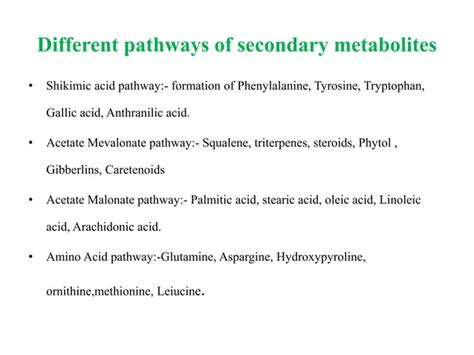 Biosynthetic Pathways Of Secondary Metabolites Ppt