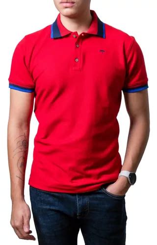 Playera Polo Hombre Casual Slim Fit Roja Lisa Alexis Roman Meses Sin Interés