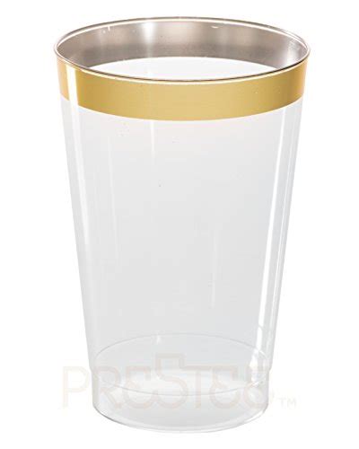 Drinket Gold Plastic Cups Oz Clear Plastic Cups Tumblers Fancy