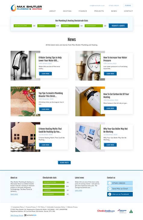 Web Design SEO For Plumber Heating Engineer Authenticstyle