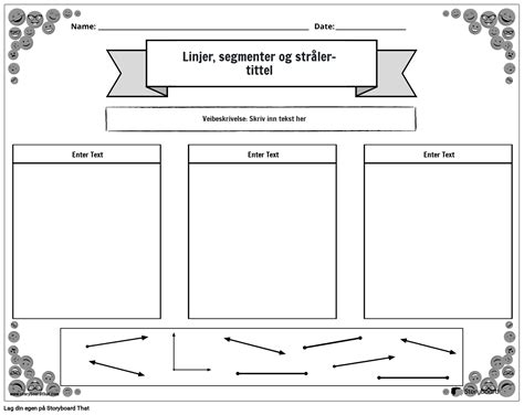 Regneark for Linjer Stråler og Linjesegmenter StoryboardThat