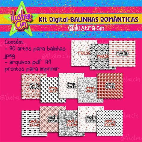 Kit Digital Balinhas Rom Nticas Ilustra Cin