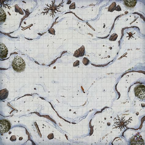 [oc][art] Snowy Plains Battle Map 30x30 R Dnd