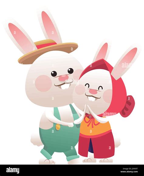 Lovely Couple Easter Bunny Together Stock Vector Image And Art Alamy