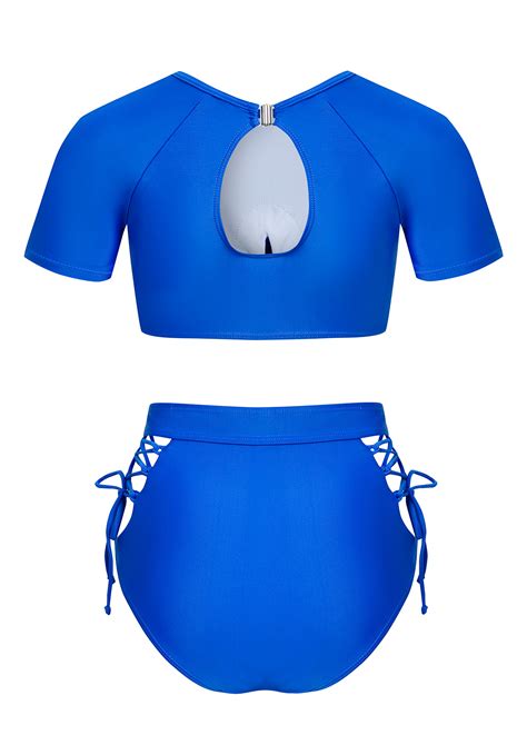 Cut Out Royal Blue Lace Up Bikini Top Modlily USD 30 96