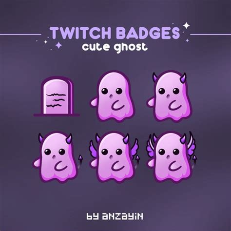 Twitch Sub Badges Cute Ghost Bit Badges Emote Cute Sub Etsy