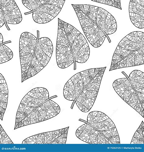 Coloring Book Vector Seamless Pattern Background Zen Tangle And Zen