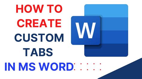 How To New Create Custom Tabs In Ms Word Youtube