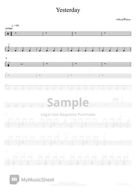 Official男dism Yesterday 악보 by COPYDRUM