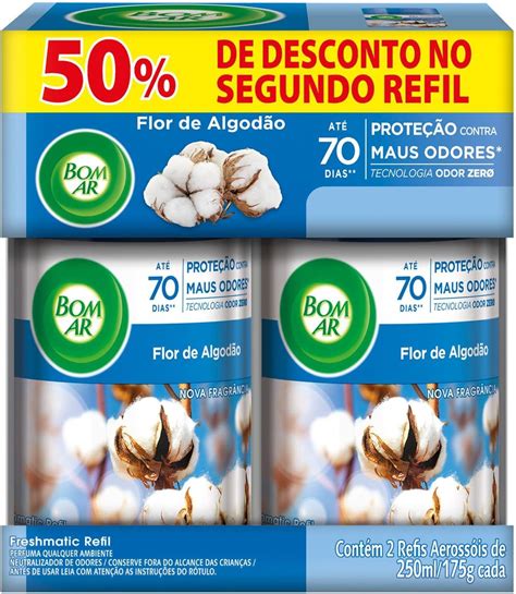 Aromatizador Bom Ar Spray Autom Tico Freshmatic Refil Flor De