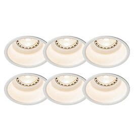 Set Of 6 Recessed Spots White Round Dept Lampandlight UK