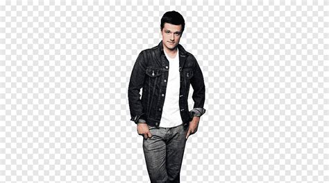 Josh Hutcherson Man Wearing Black Denim Button Up Jacket Png PNGEgg