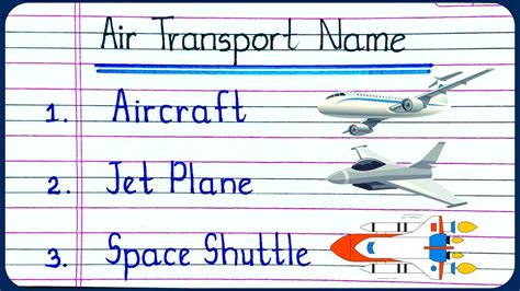 Air Transport Name 10 10 Names Of Air Transport In English Names Of